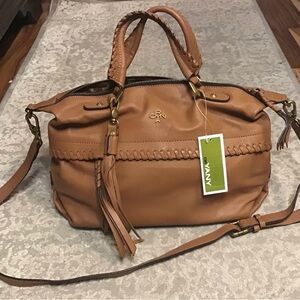 NWT - orYANY tan leather satchel